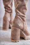 Модні замшеві чоботи бежеві Estrela