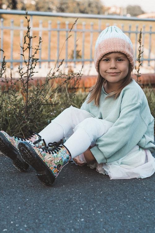 Дитячі теплі чоботи з принтом Рожевий Dexi