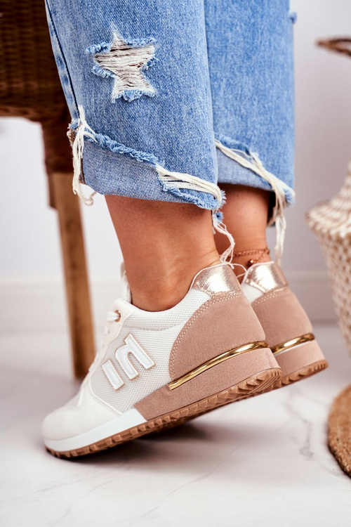 Жіноче спортивне взуття Кросівки біло-бежеві Maddie