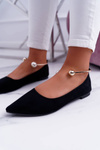Чорні балерини з браслетом на шпильці Mami