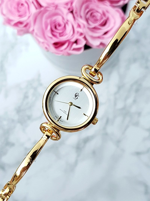 Розкішний жіночий годинник із золотим мегабраслетом