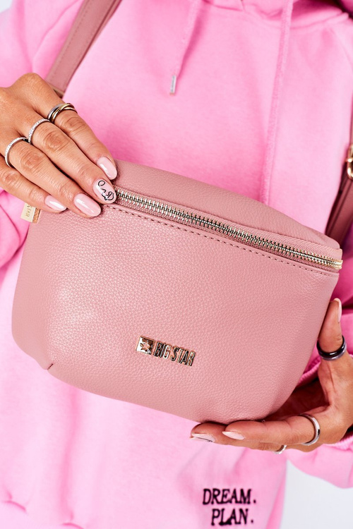 Шкіряний рюкзак / сумка Kidney Bag 2в1 Big Star HH574059 Pink