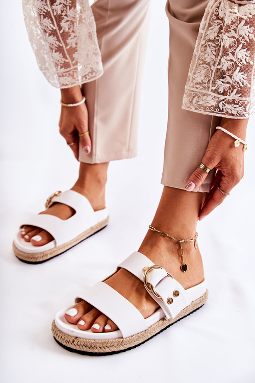 Модні жіночі тапочки білі Пенелопа