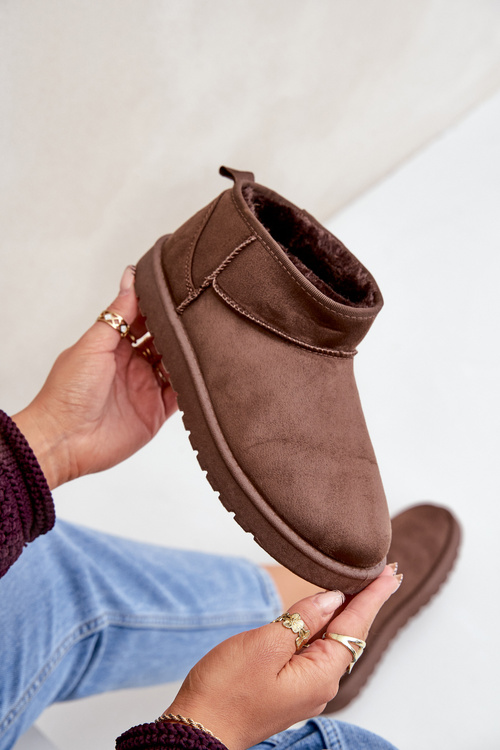 Низькі Снігові Чоботи З Еко Замші Коричневі Нелсана