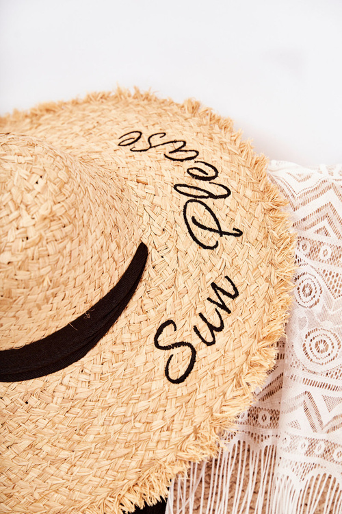 Жіноча Шапка З Чорною Смужкою Бежева Марсела