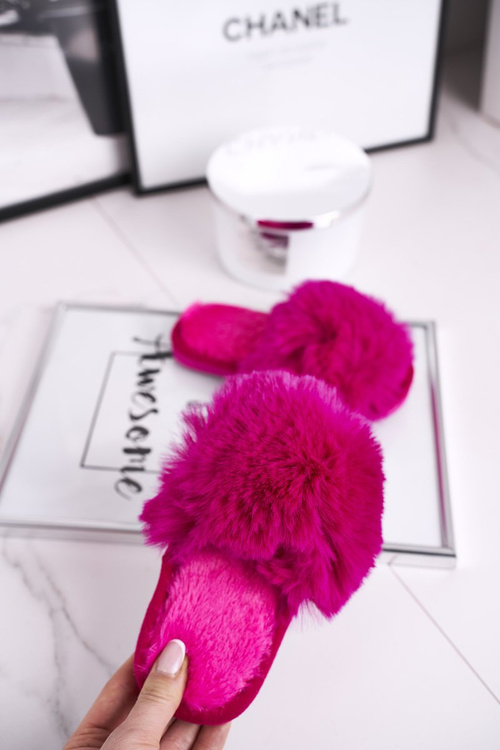 Дитячі тапочки з хутром кольору фуксії