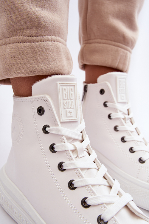 Жіночі кросівки з підкладкою на блискавці Білі Big Star MM274021