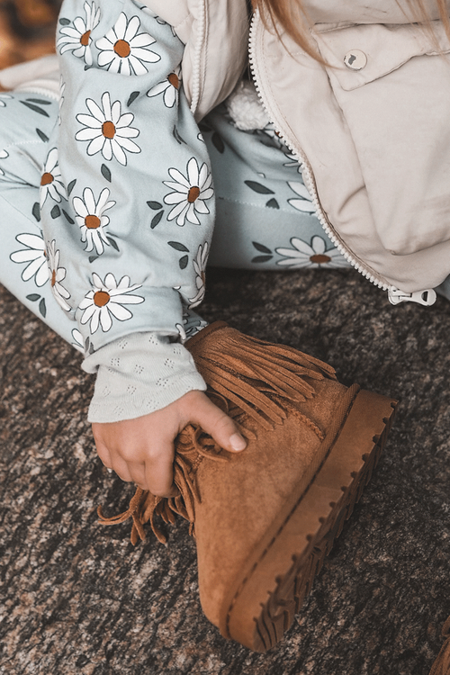 Дитячі снігові черевики з декоративною бахромою Camel Nimia