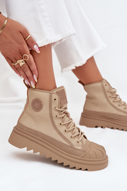 Високі Жіночі Кросівки З Утепленням Big Star OO274A356 Бежеві