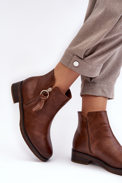 Жіночі шкіряні черевики Vasica коричневого кольору