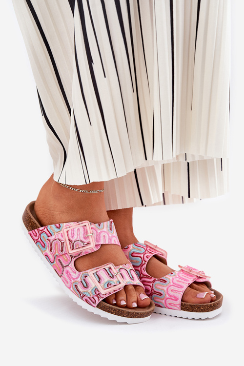 Жіночі Сандалі З Пряжками І Блиском Рожеві S.Barski RB51-006