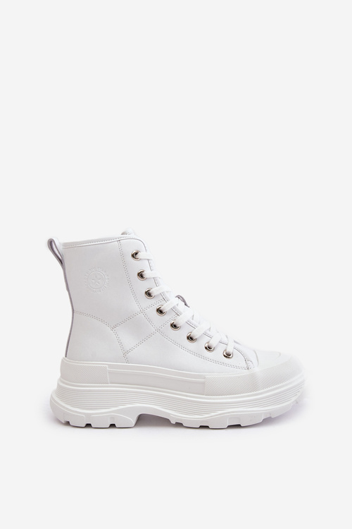 Шкіряні утеплені кросівки на масивній платформі Big Star OO274A598 Білі