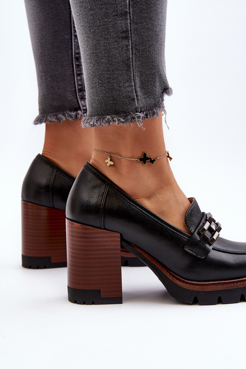 Човники на масивному каблуці з орнаментом Black Oradna