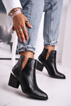 Чоботи жіночі на підборах чорні Ruben