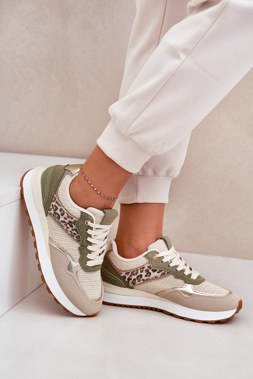 Жіноче Спортивне Взуття З Малюнком Пантери На Платформі Зелені Davinara