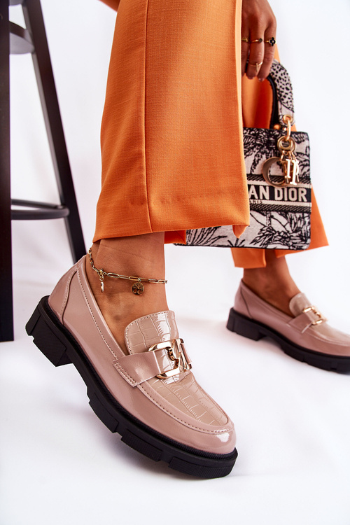 Модні шкіряні лофери Beige Loveliness