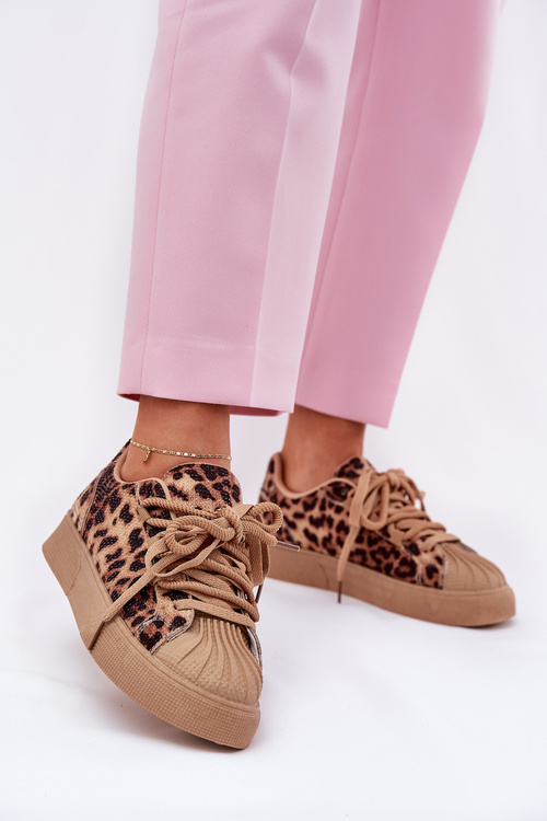 Жіночі Кросівки З Декором На Платформі Леопардові Коричневі Eanneth