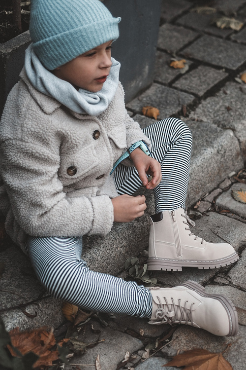 Дитячі черевики Trapper на блискавці бежеві Bansi