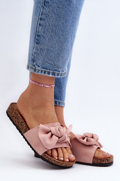 Жіночі рожеві тапочки з бантом Ezephira