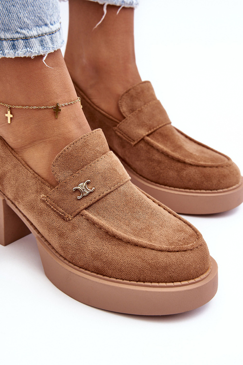 Жіночі замшеві туфлі темно-бежеві Afnira