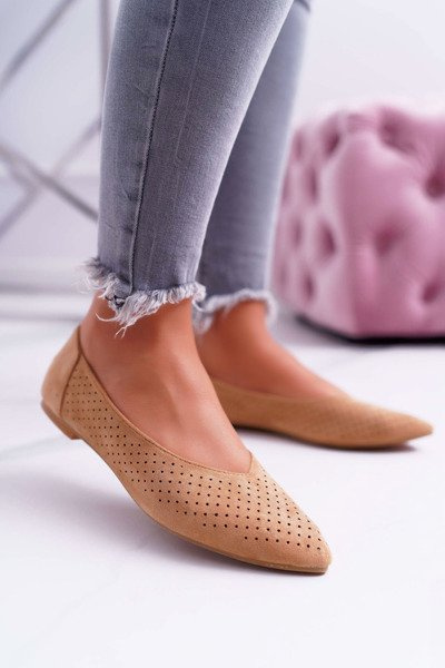 Жіночі балетки Lu Boo Ажурний верблюжий десерт