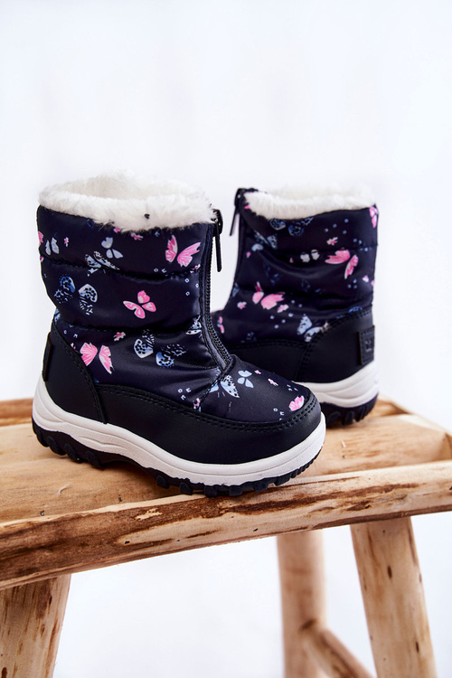 Дитячі снігові черевики на блискавці Велика зірка KK374236 темно-синій