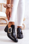Шкіряні туфлі з пряжкою Black Taliya