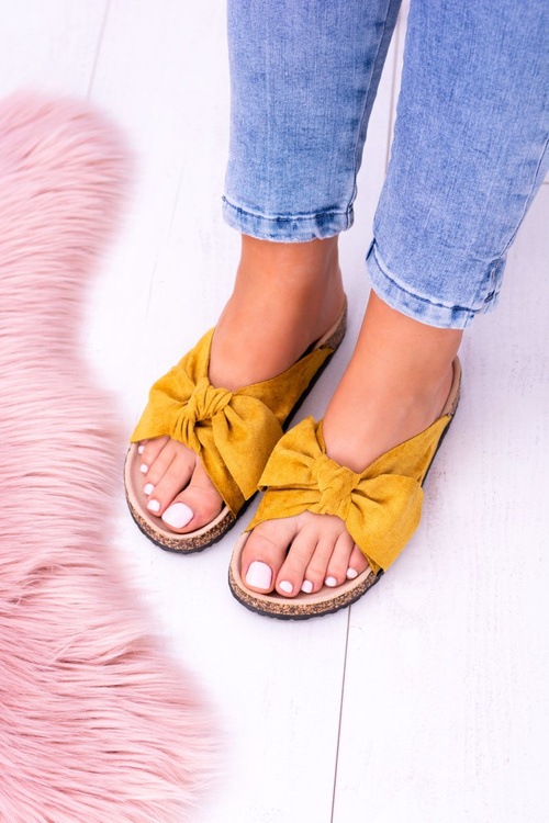 Жовті жіночі пробкові шльопанці Sunshine на кокарді