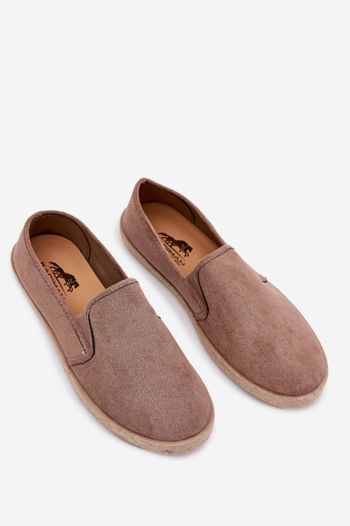 Чоловічі еспадрильї кросівки з екошкіри темно-бежеві Lunaria