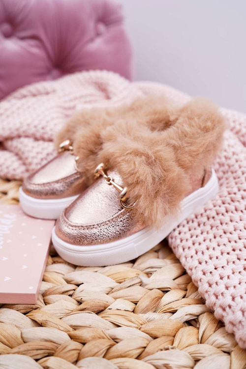 Дитячі кросівки Grendy кольору шампанського з флісовою підкладкою