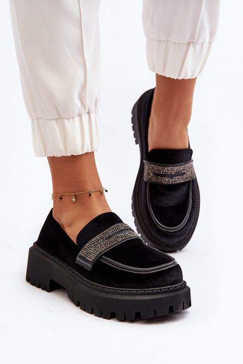 Жіночі оксамитові мокасини з декором Black Wendreda