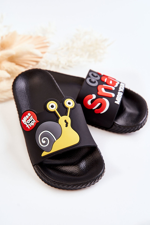 Легкі дитячі тапочки Чорний Равлик