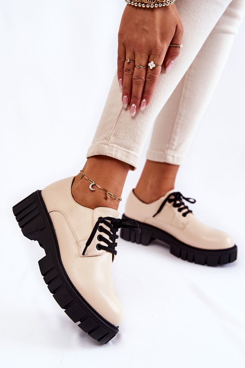 Модні шкіряні туфлі La.Fi 210013BE-PU Бежеві