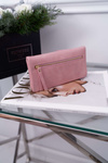 Гаманець жіночий великий рожевий із засувкою