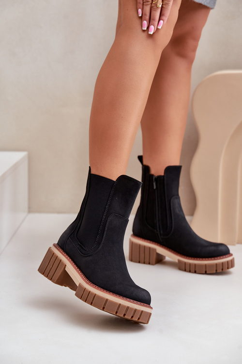 Ботильйони з утепленими блискавками чорного кольору Linneviae