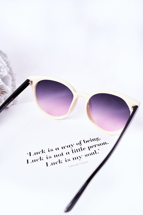 Сонцезахисні окуляри з розмахом чорно-бежевий омбре