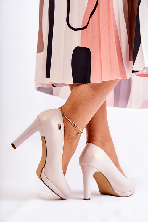 Жіночі класичні човники на платформі Pearl Beige Alivene