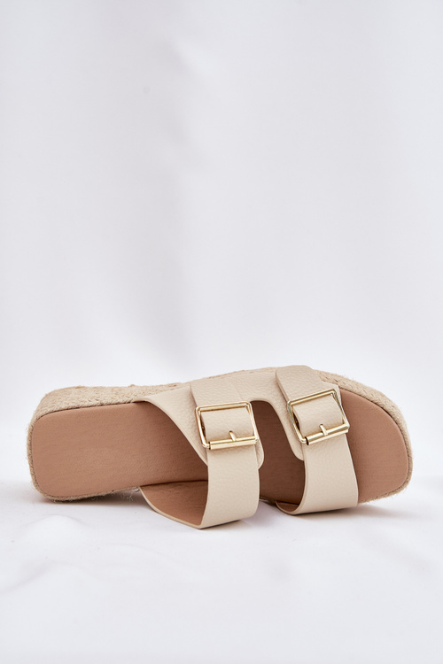 Жіночі Сабо На Каблуку З Плетінням І Пряжками Бежеві Пасінеа