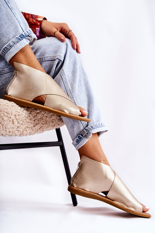 Жіночі шкіряні босоніжки Broad Foot Gold Catalise