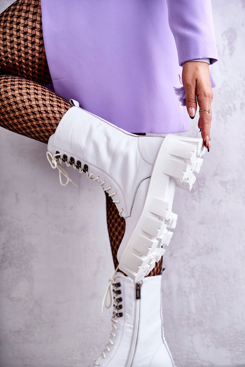 Шкіряні теплі черевики GOE KK2N4012 Білі