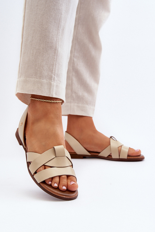 Коричневі зручні шкіряні босоніжки Zazoo 40185