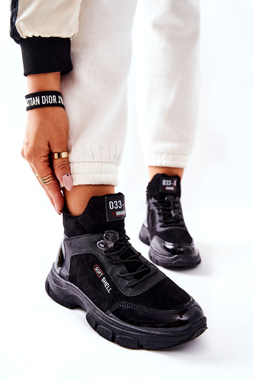 Шкіряні кросівки з підкладкою на високих підборах Black Merit