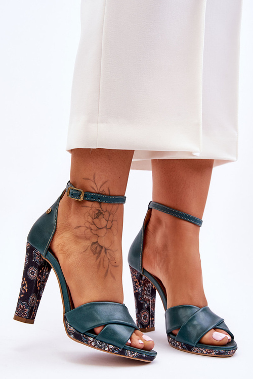 Шкіряні босоніжки Maciejka 06081-09 Темно-зелені