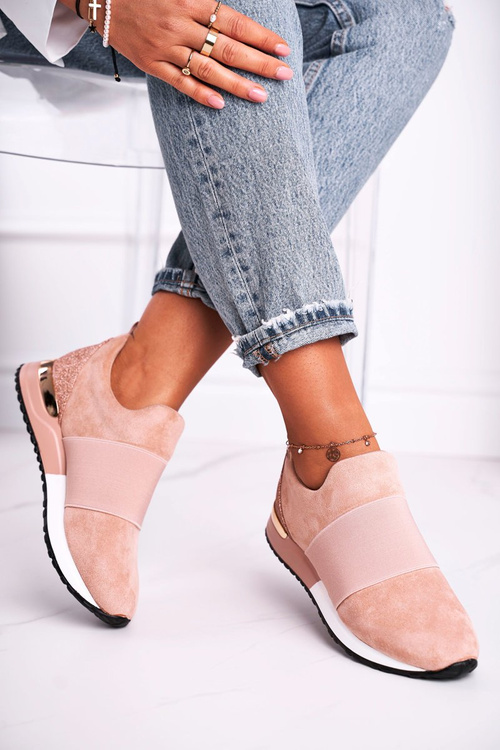 Жіноче спортивне взуття, кросівки, сліпони, рожеві, щось говорять