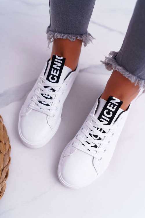 Жіночі кросівки білий чорний ремінь Nigrid