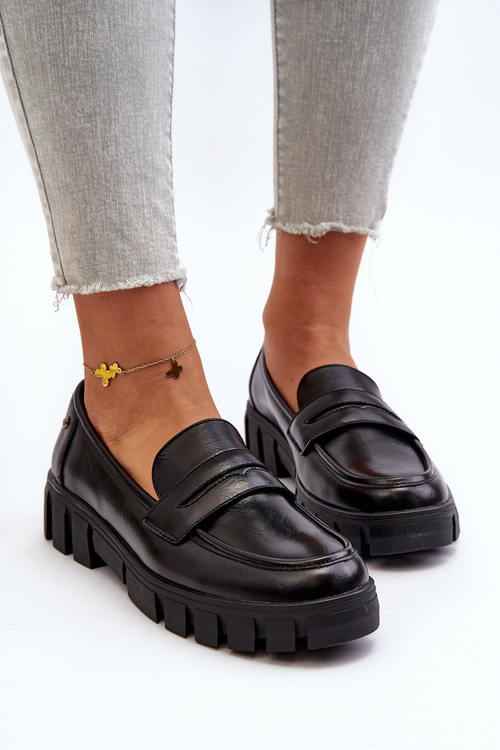 Жіночі чорні лофери зі штучної шкіри Seravisa