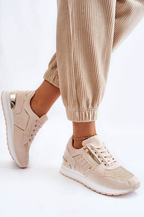 Жіноче спортивне взуття з декоративною блискавкою Creamy Adrea