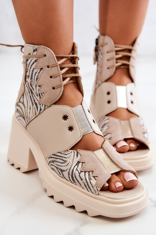 Шкіряні черевики Maciejka 05321-04 Бежеві