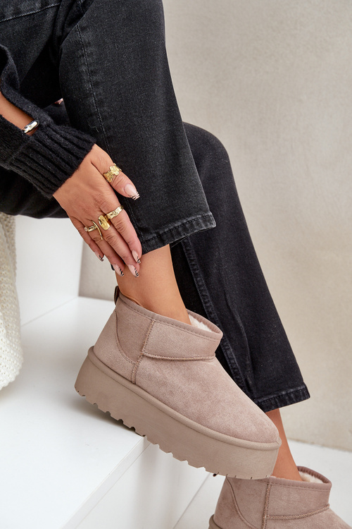 Жіночі Снігові Чоботи На Платформі Бежеві Ninala