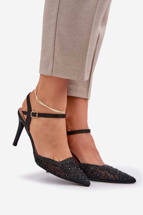 Прикрашені Туфлі З Відкритою П'ятою Чорні Nanadra
